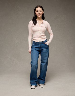 AE Long Sleeve Henley T-Shirt