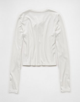 AE Long-Sleeve Lace-Up T-Shirt