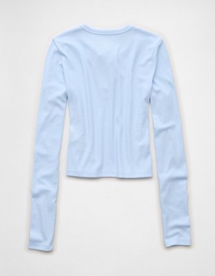 AE Long-Sleeve Lace-Up T-Shirt