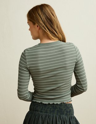 Ameri★WAFFLE TANK SET LONG SLEEVE TOP AE Soft & Sexy Waffle Long-Sleeve T-Shirt | American Eagle