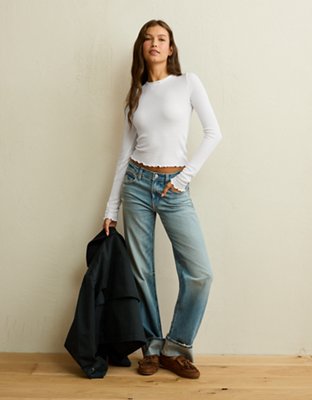 AE Soft & Sexy Waffle Long-Sleeve T-Shirt