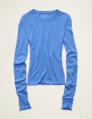 T-shirt gaufré à manches longues Soft & Sexy AE