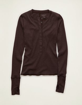 AE Long-Sleeve Henley T-Shirt