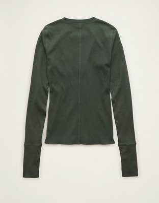 AE Long-Sleeve Henley T-Shirt