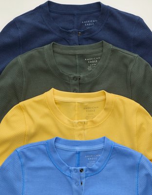 AE Long-Sleeve Henley T-Shirt