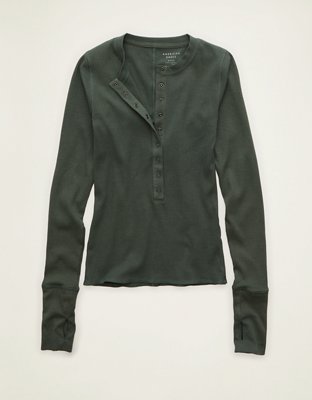 AE Long-Sleeve Henley T-Shirt