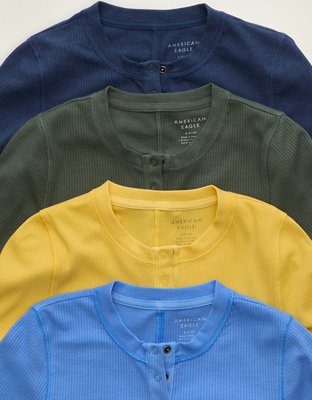 AE Long-Sleeve Henley T-Shirt