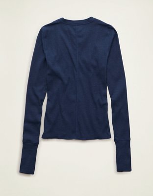 AE Long-Sleeve Henley T-Shirt