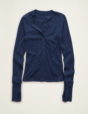 AE Long-Sleeve Henley T-Shirt