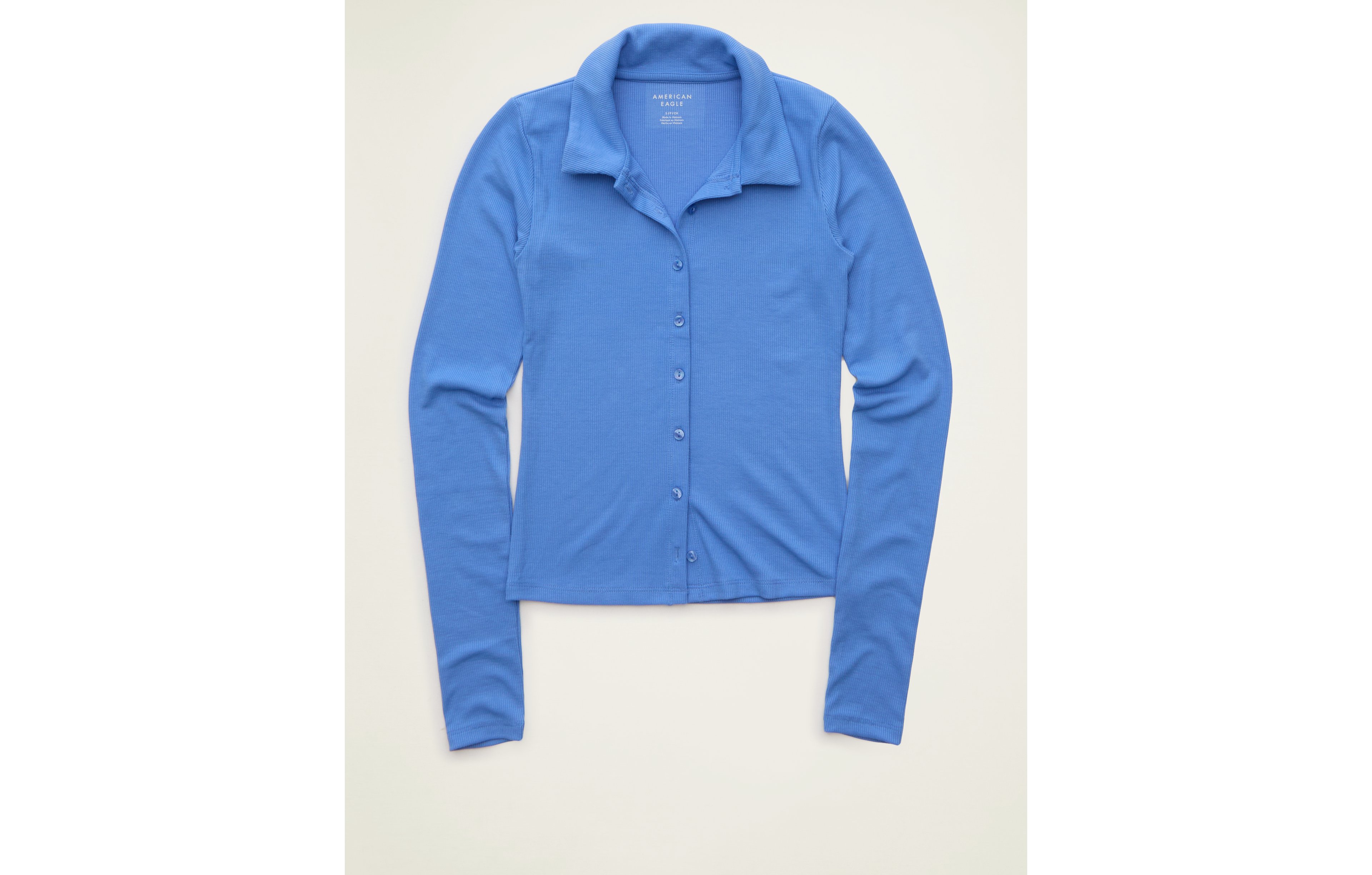 AE Button-Up Long-Sleeve Polo Shirt
