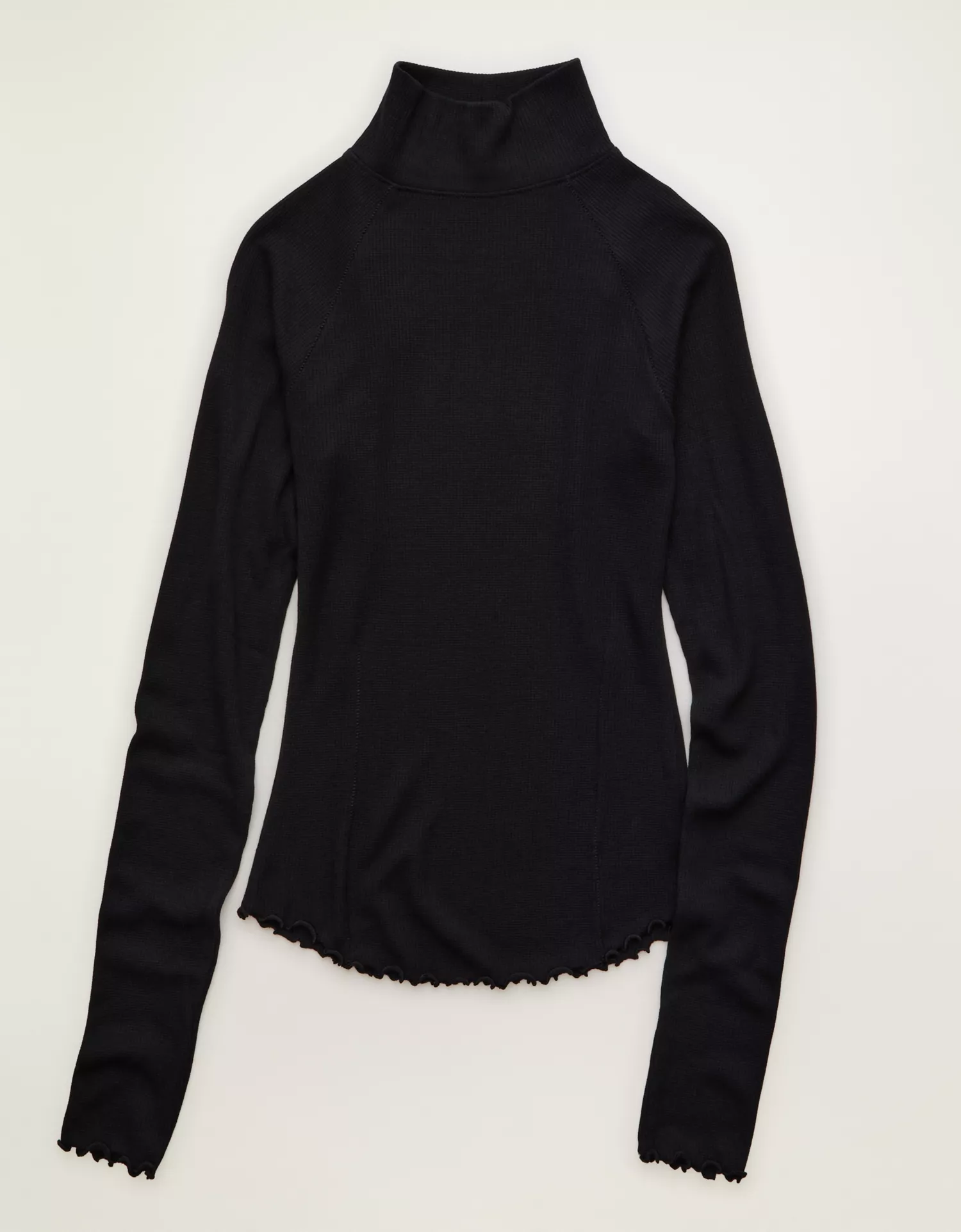 AE Soft & Sexy Waffle Mock Neck Tee - thumbnail 3