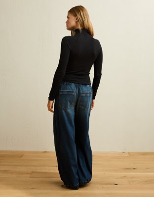 AE Soft & Sexy Waffle Mock Neck Tee