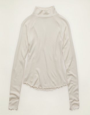 AE Soft & Sexy Waffle Mock Neck Tee