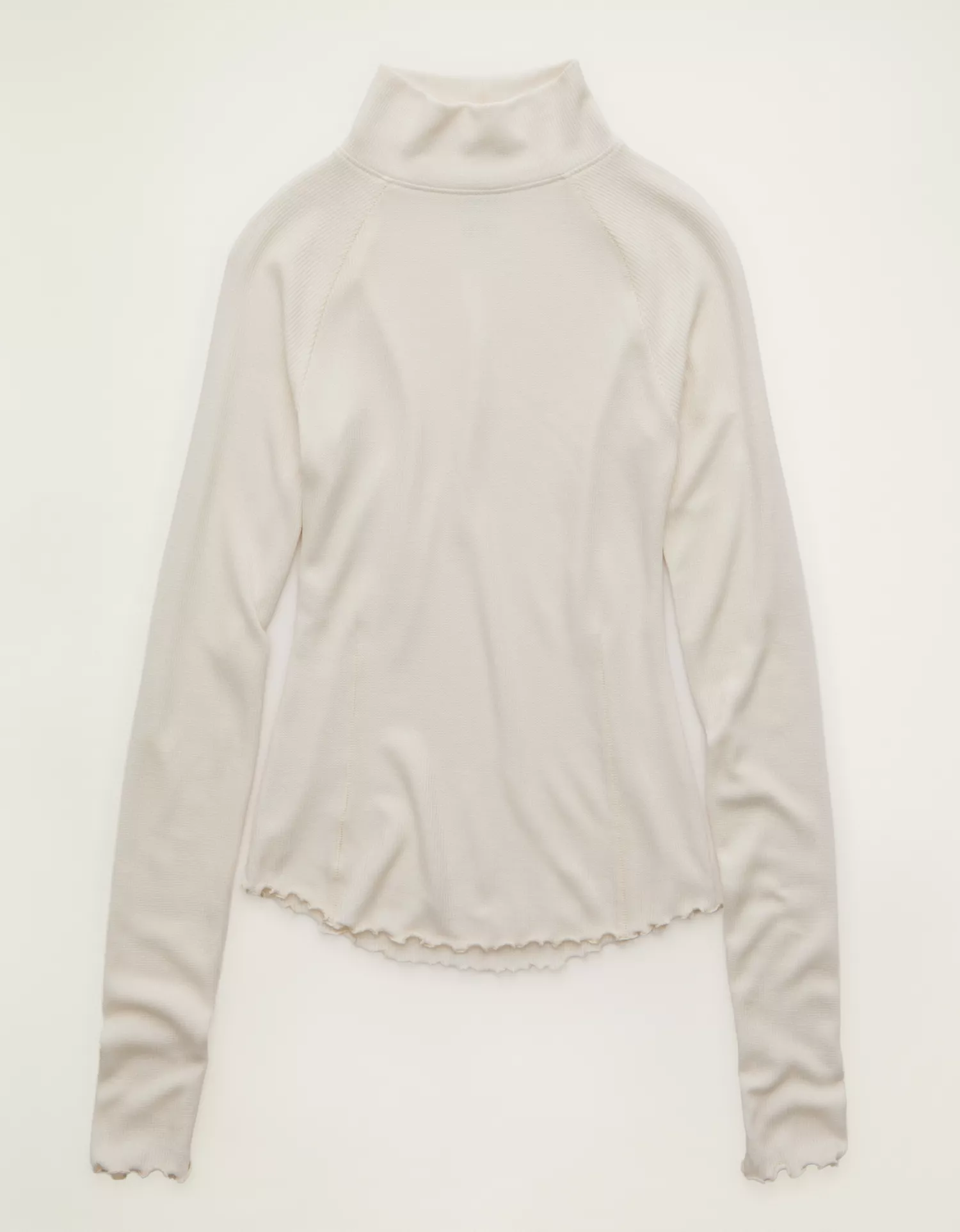 AE Soft & Sexy Waffle Mock Neck Tee - thumbnail 9