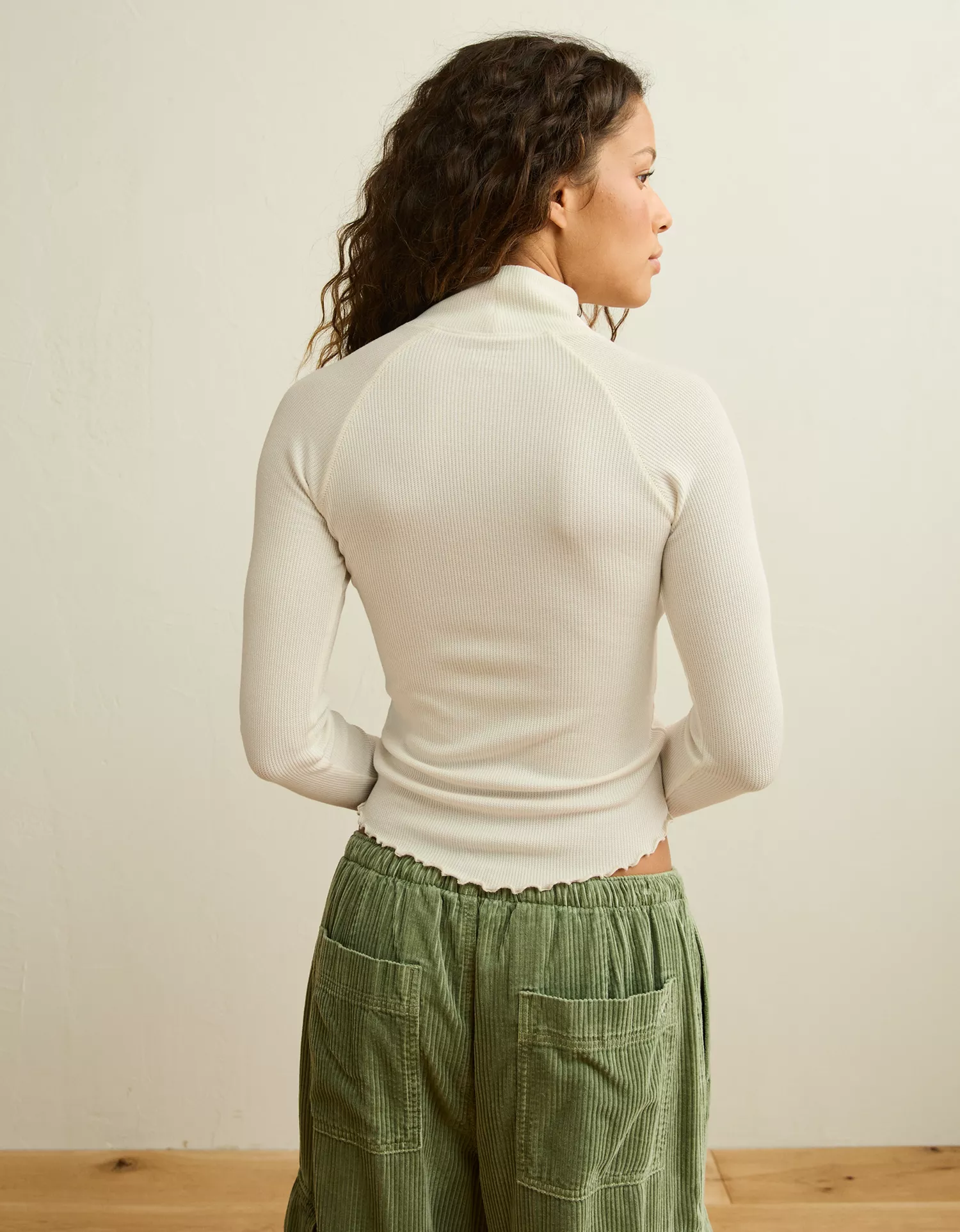 AE Soft & Sexy Waffle Mock Neck Tee - thumbnail 8