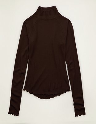 AE Soft & Sexy Waffle Mock Neck Tee