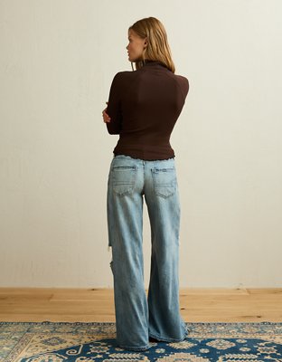 AE Soft & Sexy Waffle Mock Neck Tee