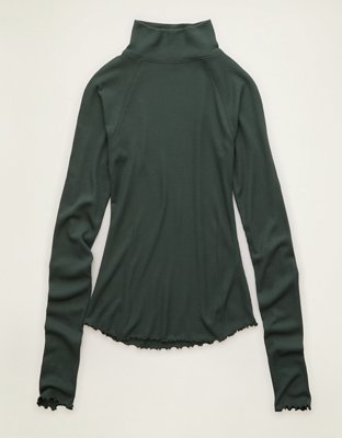 AE Soft & Sexy Waffle Mock Neck Tee