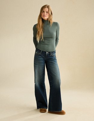 AE Soft & Sexy Waffle Mock Neck Tee