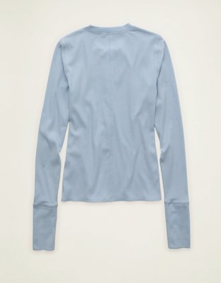 T-shirt de mangas largas con cuello henley AE