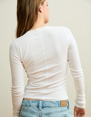 AE Long-Sleeve Henley T-Shirt