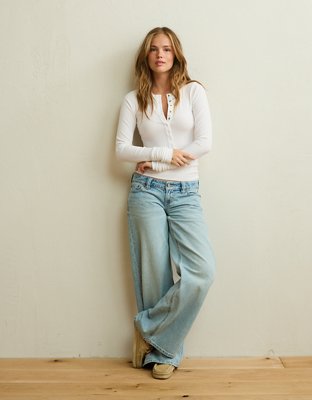 T-shirt henley à manches longues AE