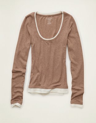 AE Twice As Nice Scoop Neck Cozy T-Shirt