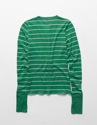 T-shirt de mangas largas con cuello henley AE
