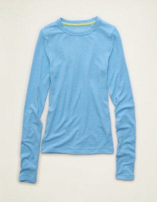 AE Cozy Crew Neck Long Sleeve T-Shirt | American Eagle