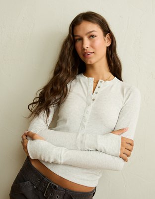 T-shirt henley à manches longues AE
