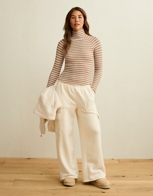 AE Soft & Sexy Waffle Mock Neck Tee