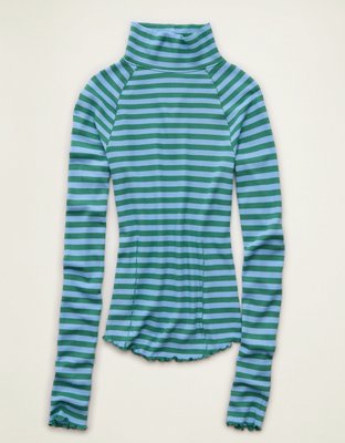 AE Soft & Sexy Waffle Mock Neck Tee