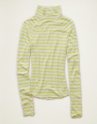 AE Soft & Sexy Waffle Mock Neck Tee