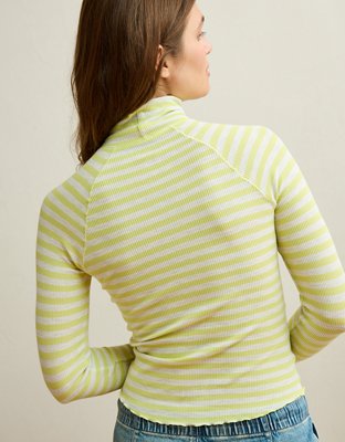 AE Soft & Sexy Waffle Mock Neck Tee