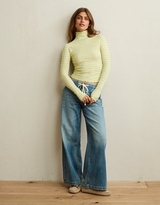 AE Soft & Sexy Waffle Mock Neck Tee