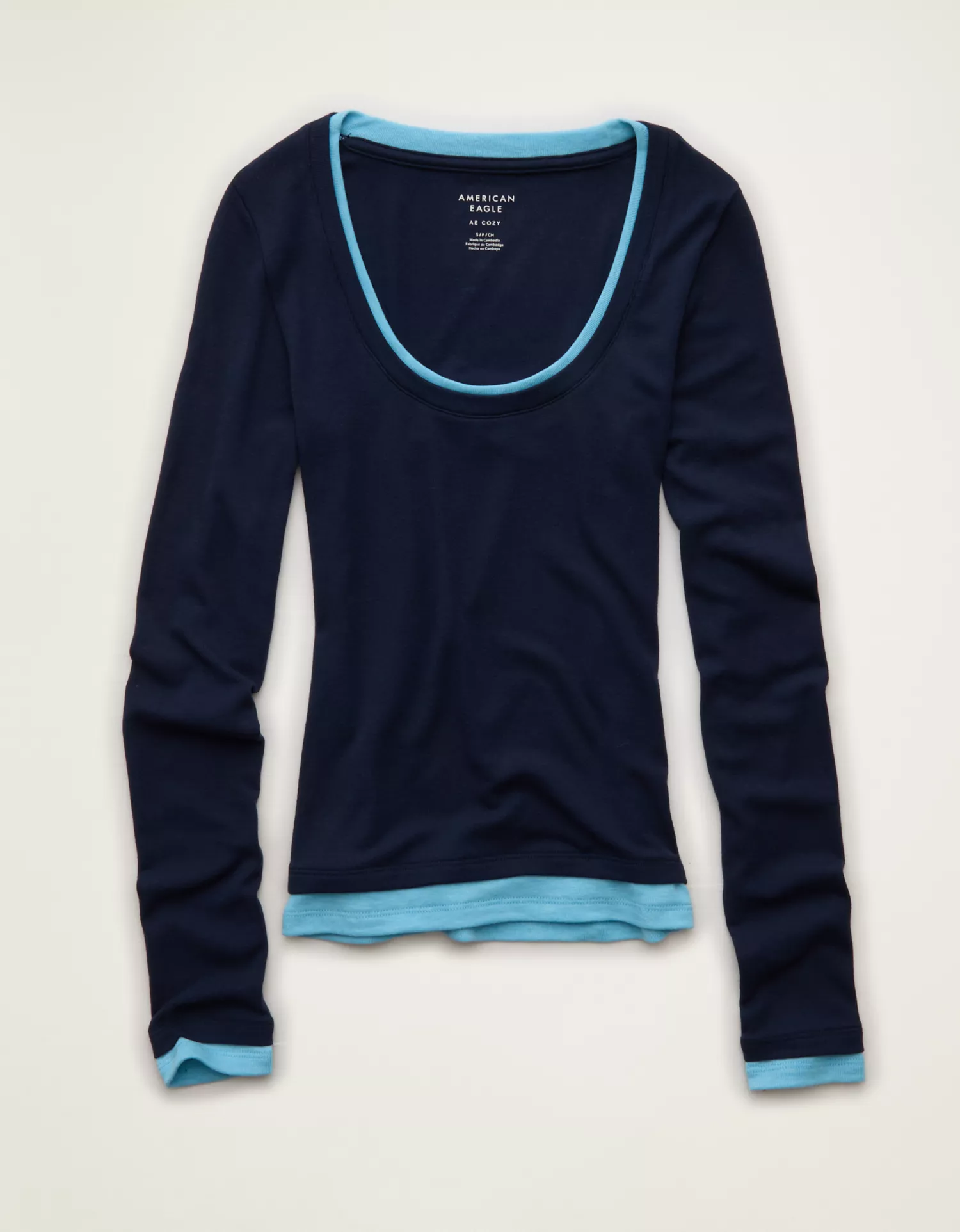 AE Twice As Nice Scoop Neck Cozy T-Shirt - thumbnail 3