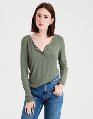 American Eagle Henley Shirt
 Womens Henley Shirts