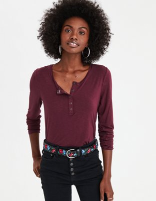 American Eagle Henley Shirt
 Womens Henley Shirts