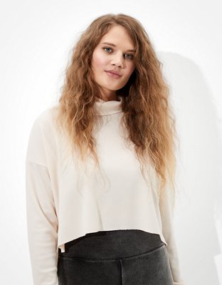 Long Sleeve Mock Neck Crop Top