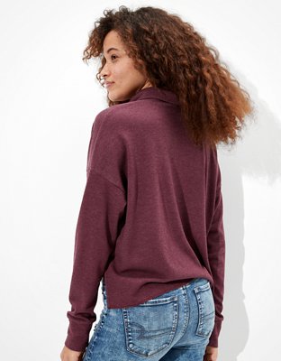 Download AE Cropped Long Sleeve Mock Neck T-Shirt