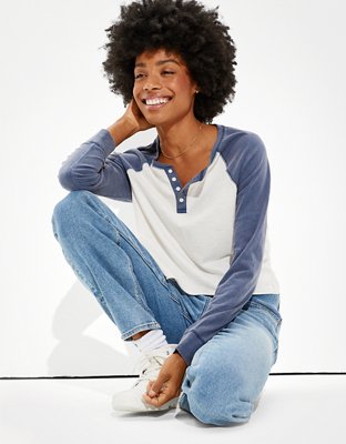 AE Long-Sleeve Henley T-Shirt