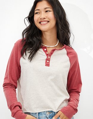 AE Long-Sleeve Henley T-Shirt
