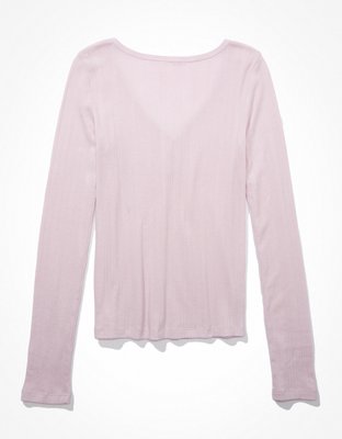 AE Long-Sleeve V-Neck Henley Tee