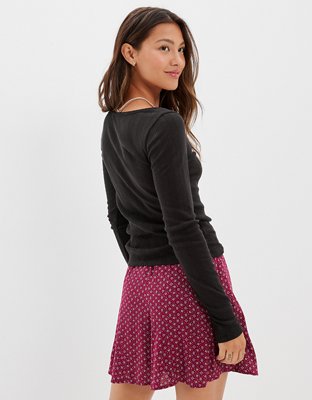 Женские футболки American Eagle AE Long-Sleeve V-Neck Henley Tee — фото 2