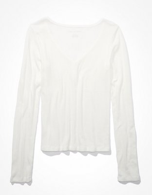 AE Long-Sleeve V-Neck Henley Tee