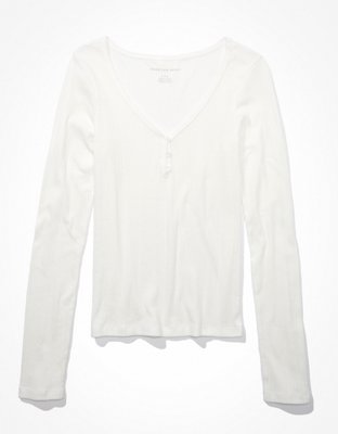 AE Long-Sleeve V-Neck Henley Tee