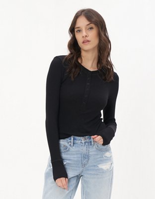 AE Long-Sleeve Henley Thermal T-Shirt