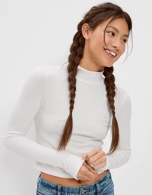 AE Long-Sleeve Mock Neck T-Shirt