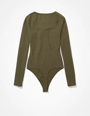 AE Long-Sleeve Square Neck Bodysuit