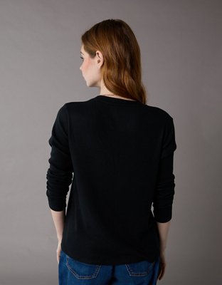 AE Long Sleeve Cozy V-Neck Top